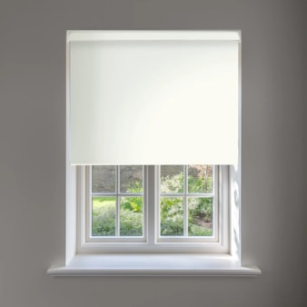 Winter White Blackout No Drill Electric Roller Blind