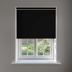 Black Blackout No Drill Electric Roller Blind