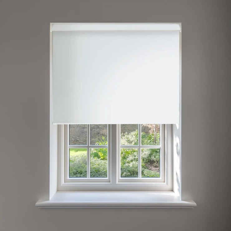 Bright White Blackout No Drill Electric Roller Blind