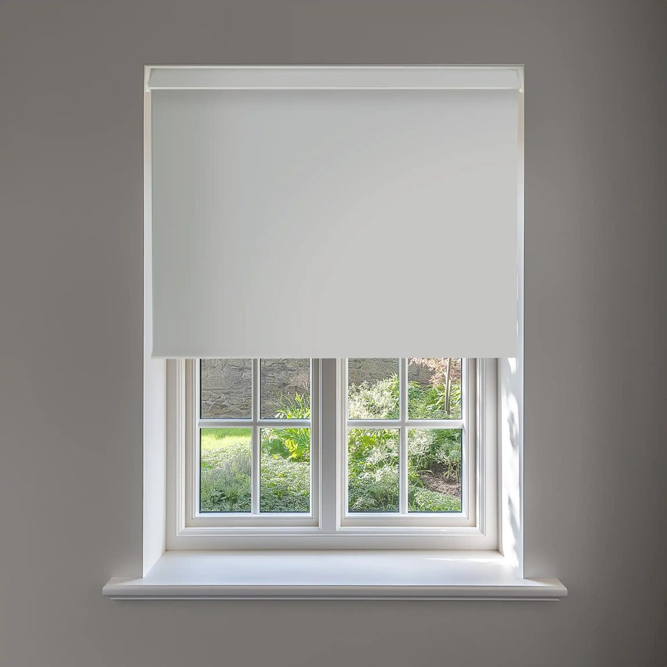 Light Grey Blackout No Drill Electric Roller Blind