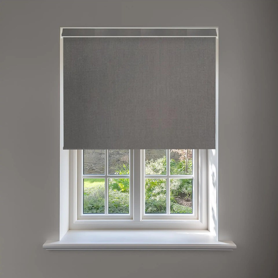 Windsor Dark Grey Blackout No Drill Electric Roller Blind