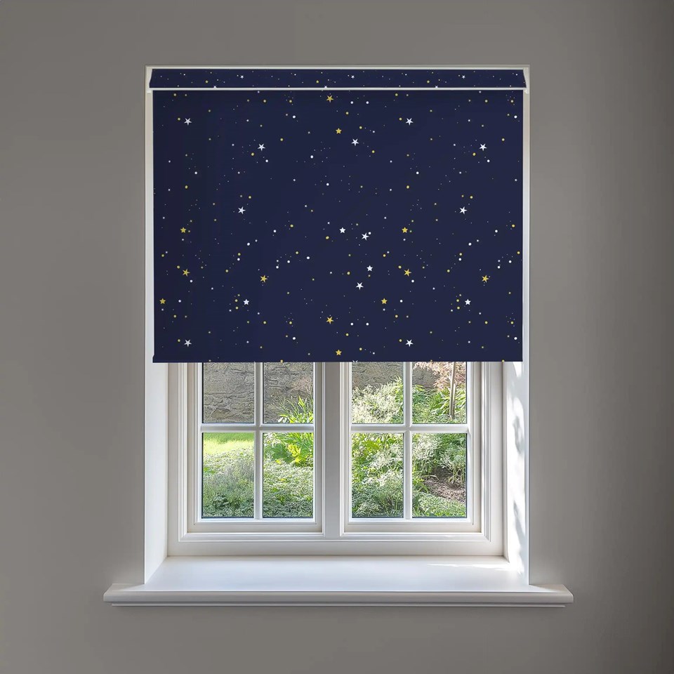 Starry Night Blackout No Drill Electric Roller Blind