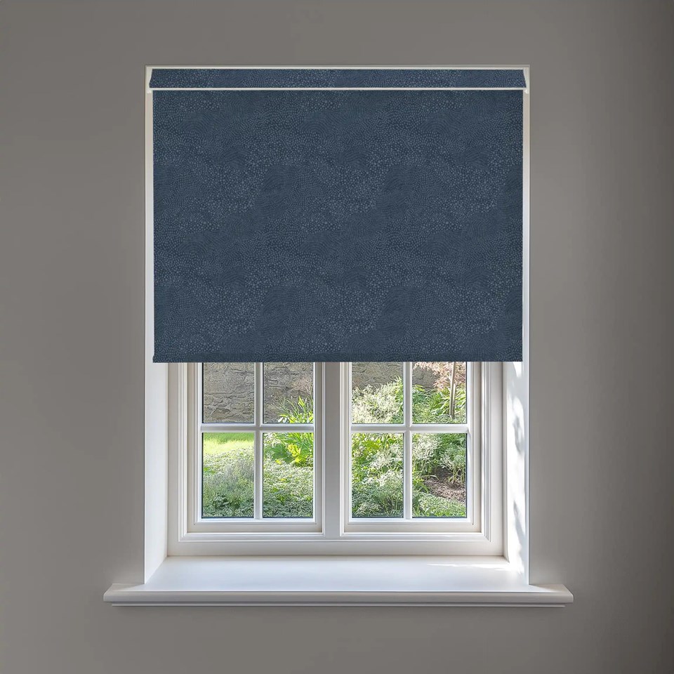 Cascade Ocean Blue No Drill Electric Roller Blind