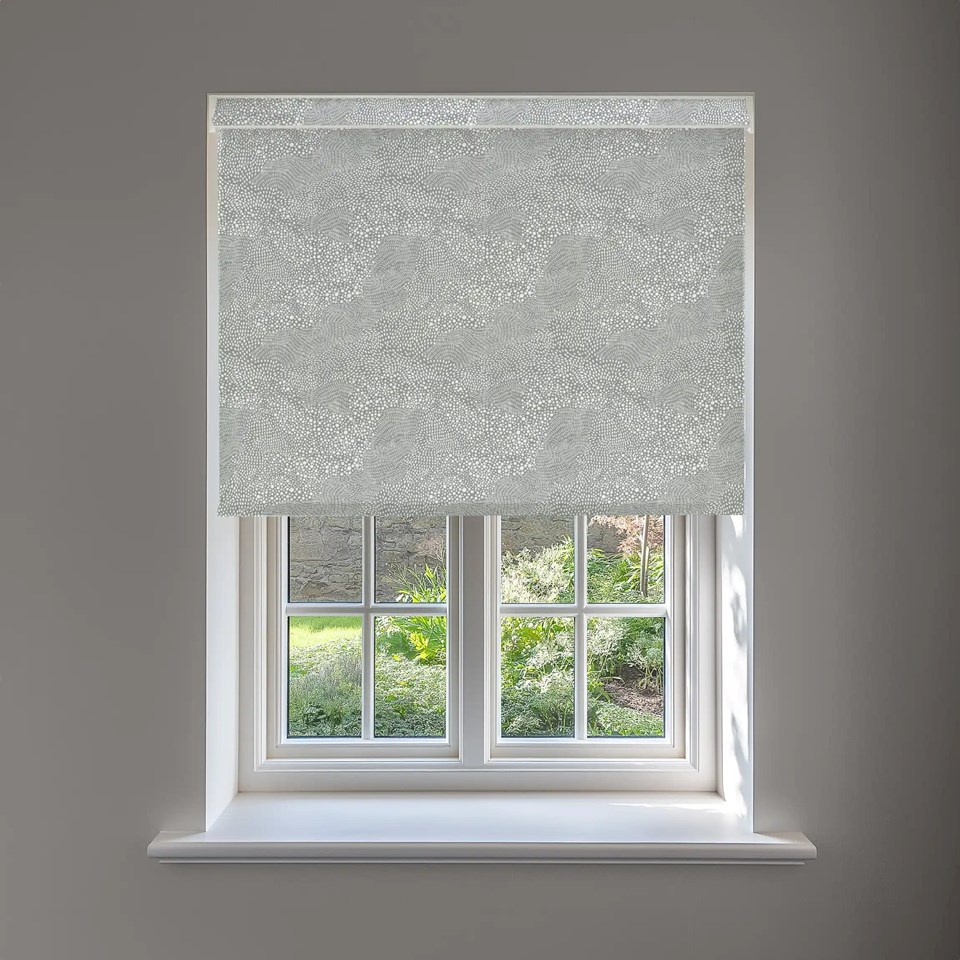 Cascade Stone Grey No Drill Electric Roller Blind