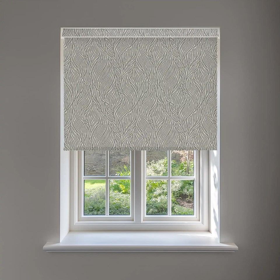 Ripple Pale Grey No Drill Electric Roller Blind