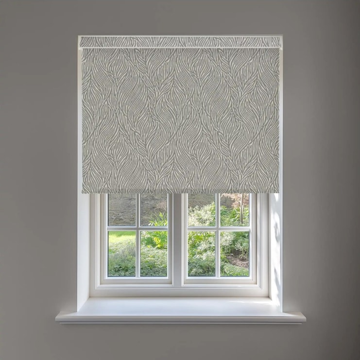 Ripple Pale Grey No Drill Electric Roller Blind