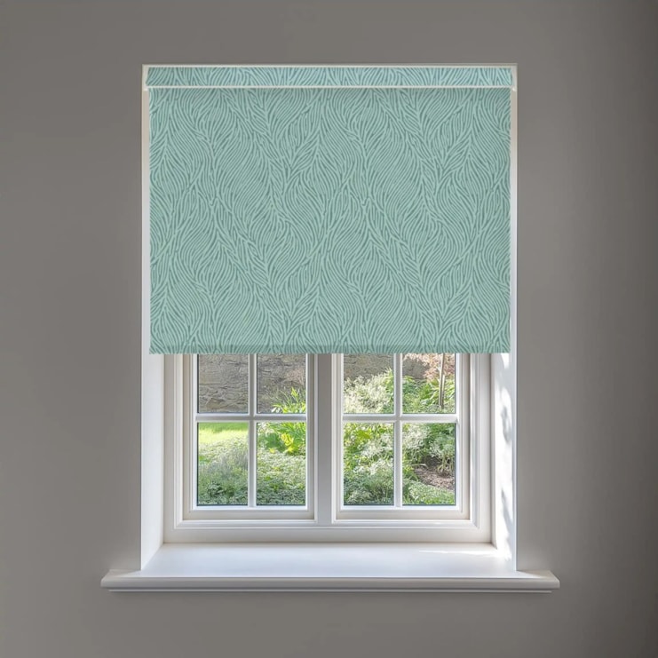 Ripple Sea Blue No Drill Electric Roller Blind