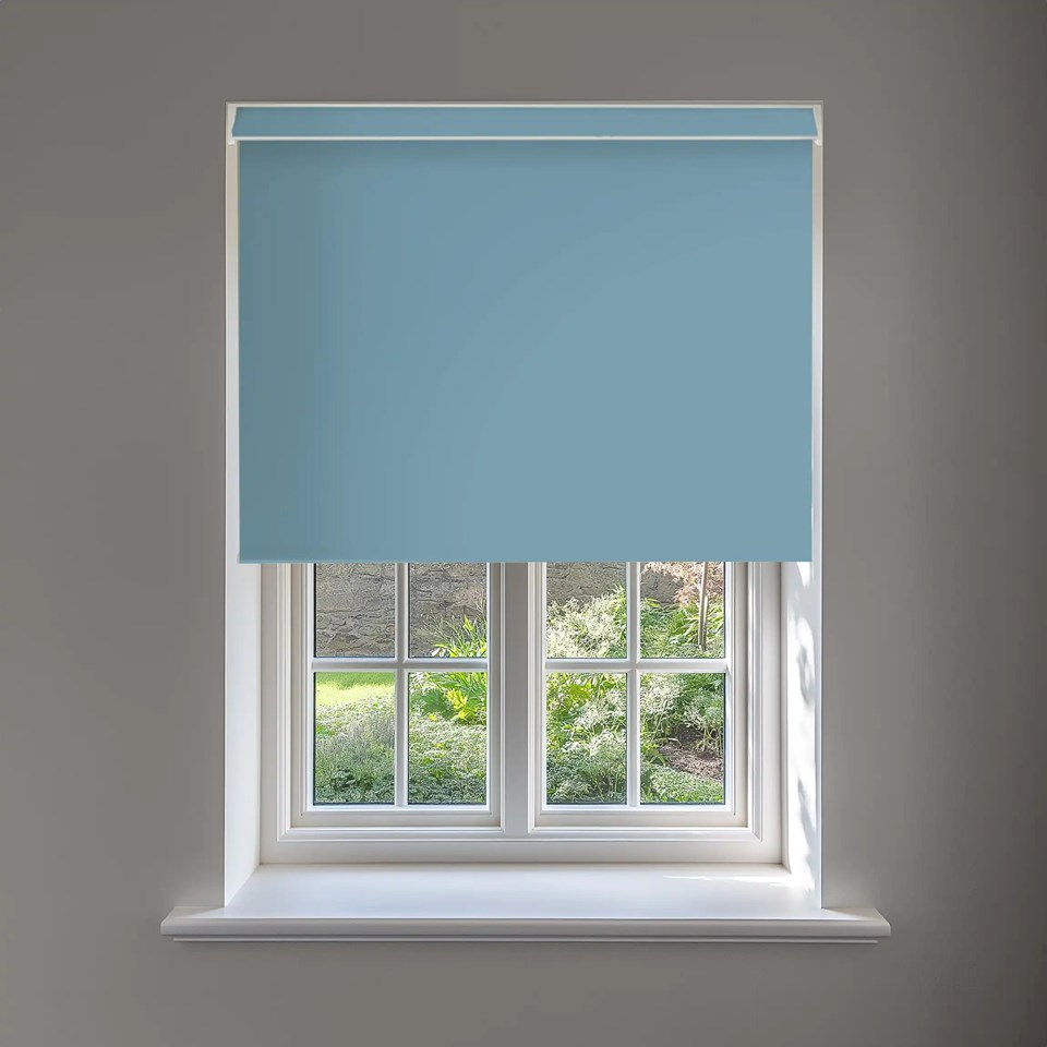 Cornfield Blue Blackout No Drill Electric Roller Blind