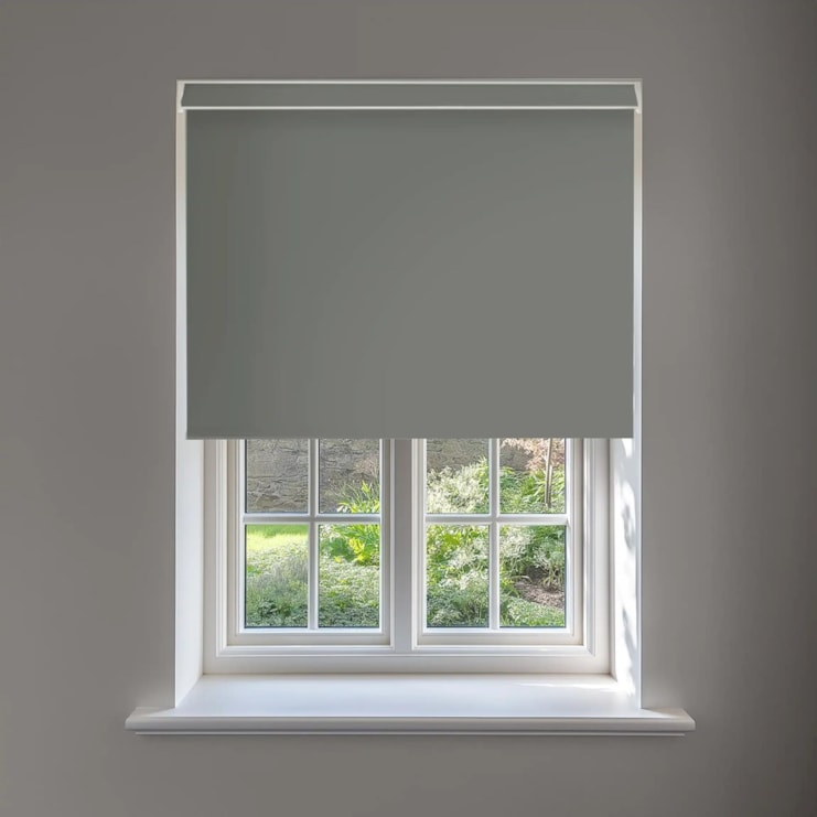 Elegant Grey Blackout No Drill Electric Roller Blind