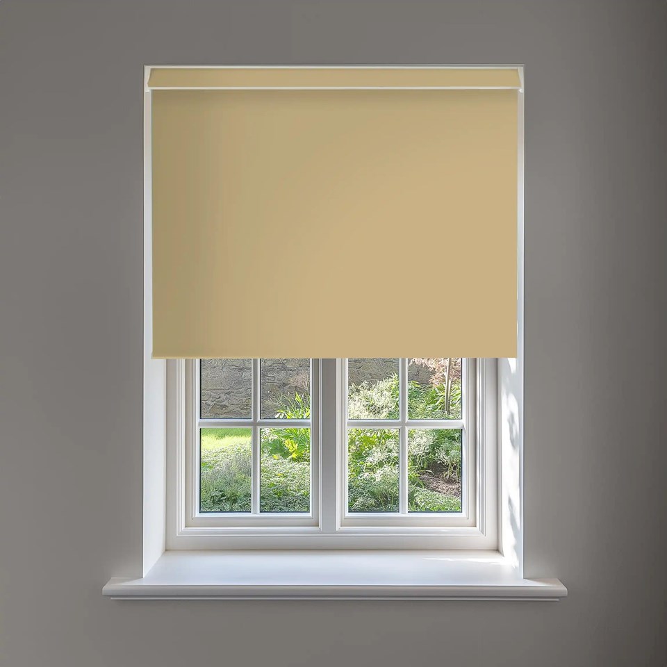 Jute Brown Blackout No Drill Electric Roller Blind