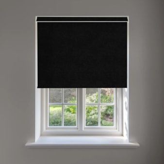 Linen Black Blackout No Drill Electric Roller Blind