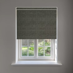 Linen Charcoal Blackout No Drill Electric Roller Blind