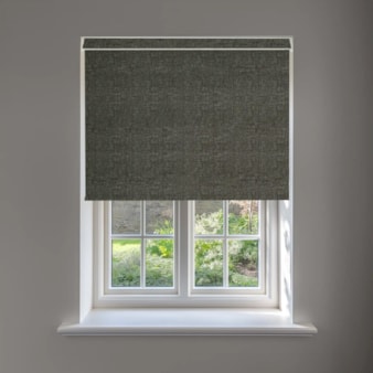 Linen Charcoal Blackout No Drill Electric Roller Blind