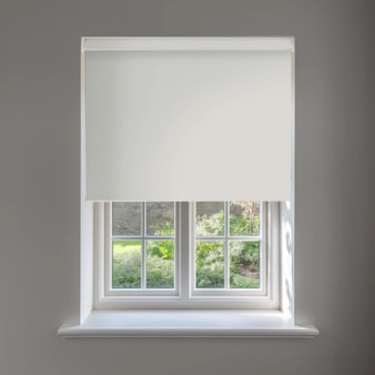 Pale Grey Blackout No Drill Electric Roller Blind