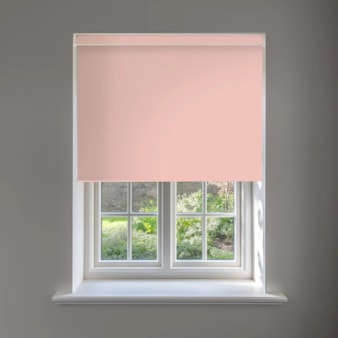 Pale Pink Blackout No Drill Electric Roller Blind