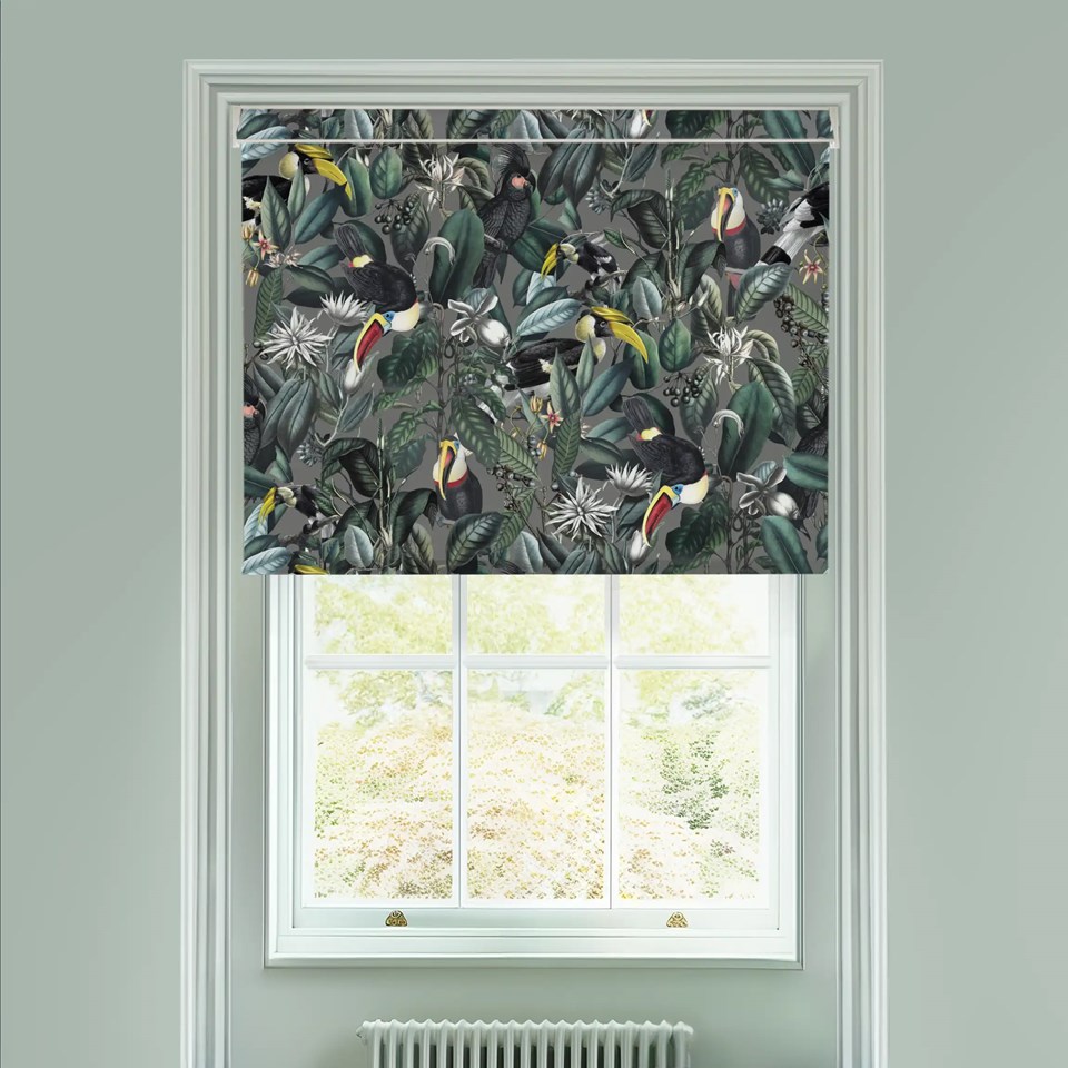 NeoTropical Slate Electric Roller Blind