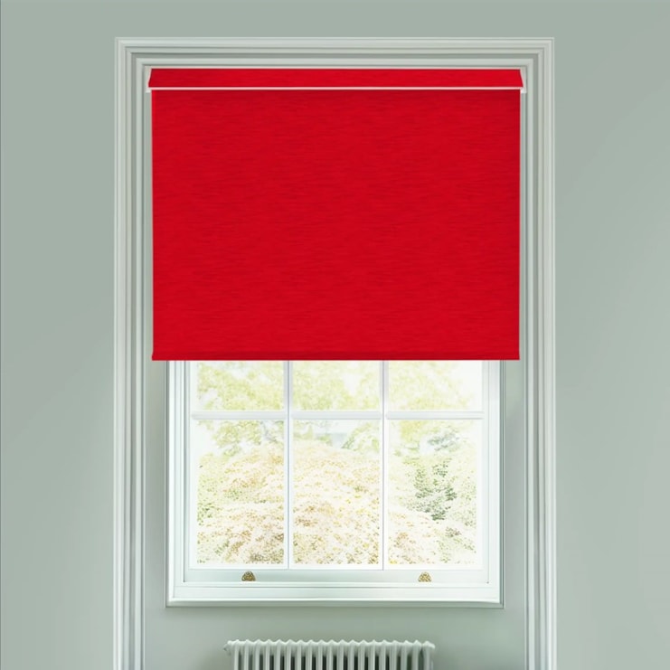 New York Bright Red Electric Roller Blind