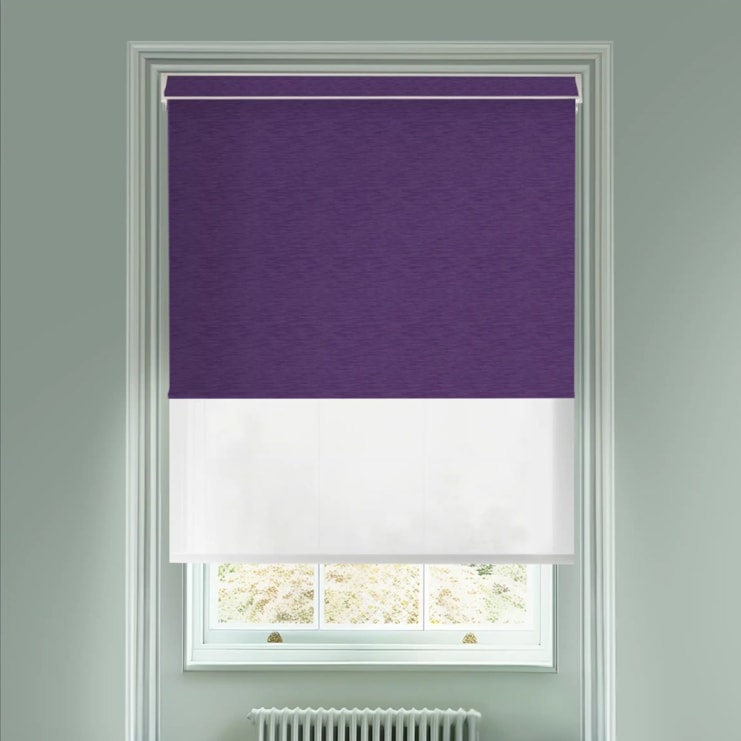 New York Deep Purple  Blackout And Sheer White Electric Double Blind