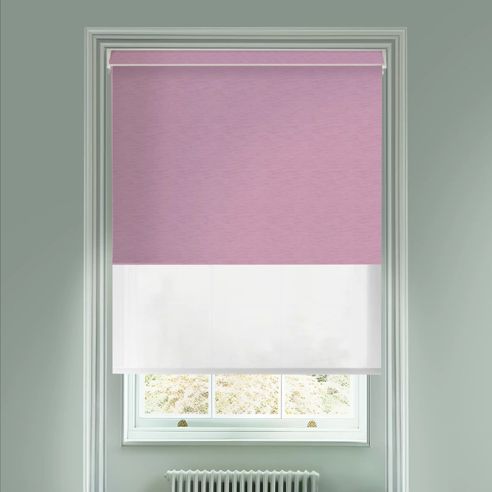 New York Dusky Purple  Blackout And Sheer White Electric Double Blind