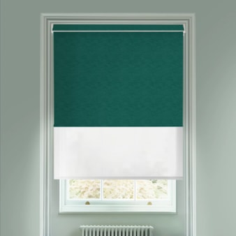 New York Emerald Green  Blackout And Sheer White Electric Double Blind