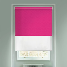 New York Fuchsia Pink  Blackout And Sheer White Electric Double Blind