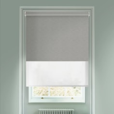 New York Metal Grey  Blackout And Sheer White Electric Double Blind