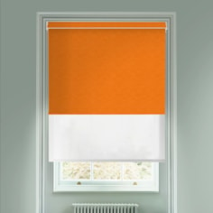 New York Tangerine Orange  Blackout And Sheer White Electric Double Blind