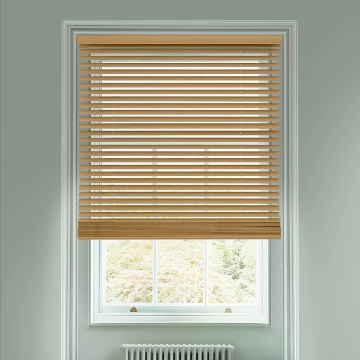 Nutmeg 50mm Wooden Electric Venetian Blind