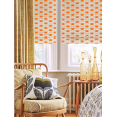 Orla Kiely Ditsy Cyclamen Orange Electric Roman Blind