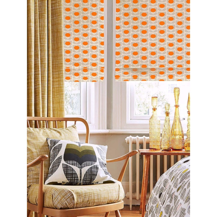 Orla Kiely Ditsy Cyclamen Orange Electric Roman Blind