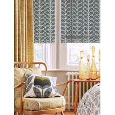 Orla Kiely Linear Stem Cool Grey Electric Roman Blind