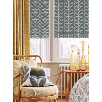 Orla Kiely Linear Stem Cool Grey Electric Roman Blind