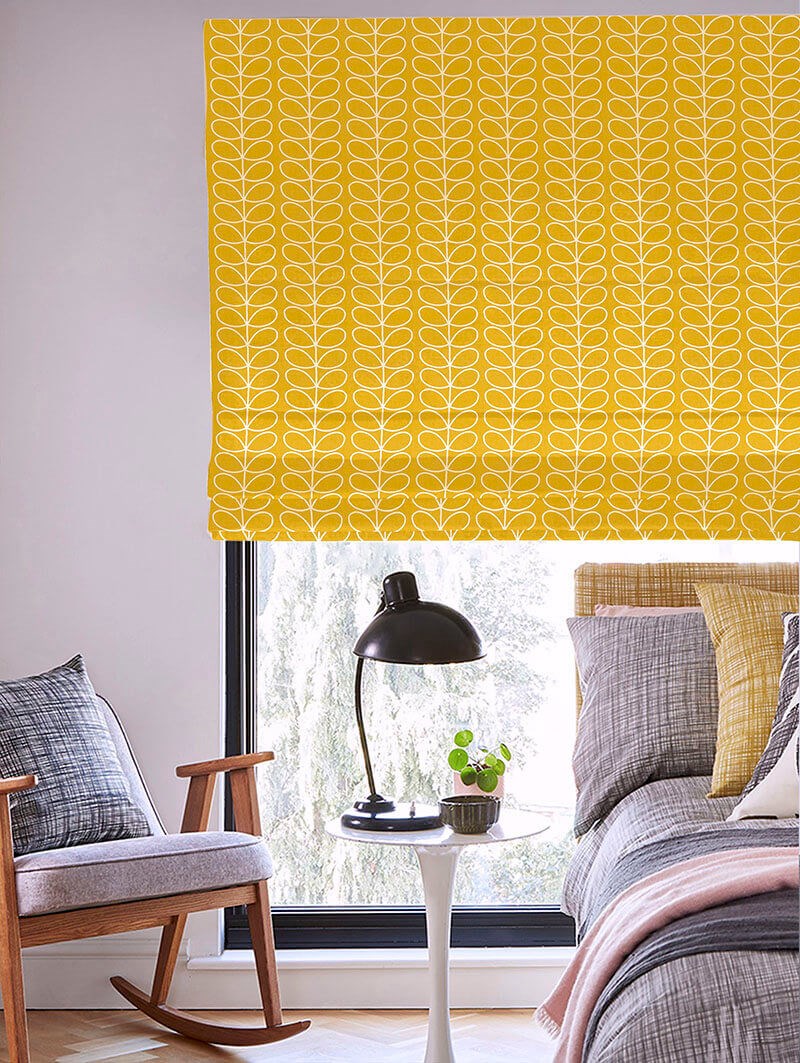 Orla Kiely Linear Stem Dandelion Electric Roman Blind