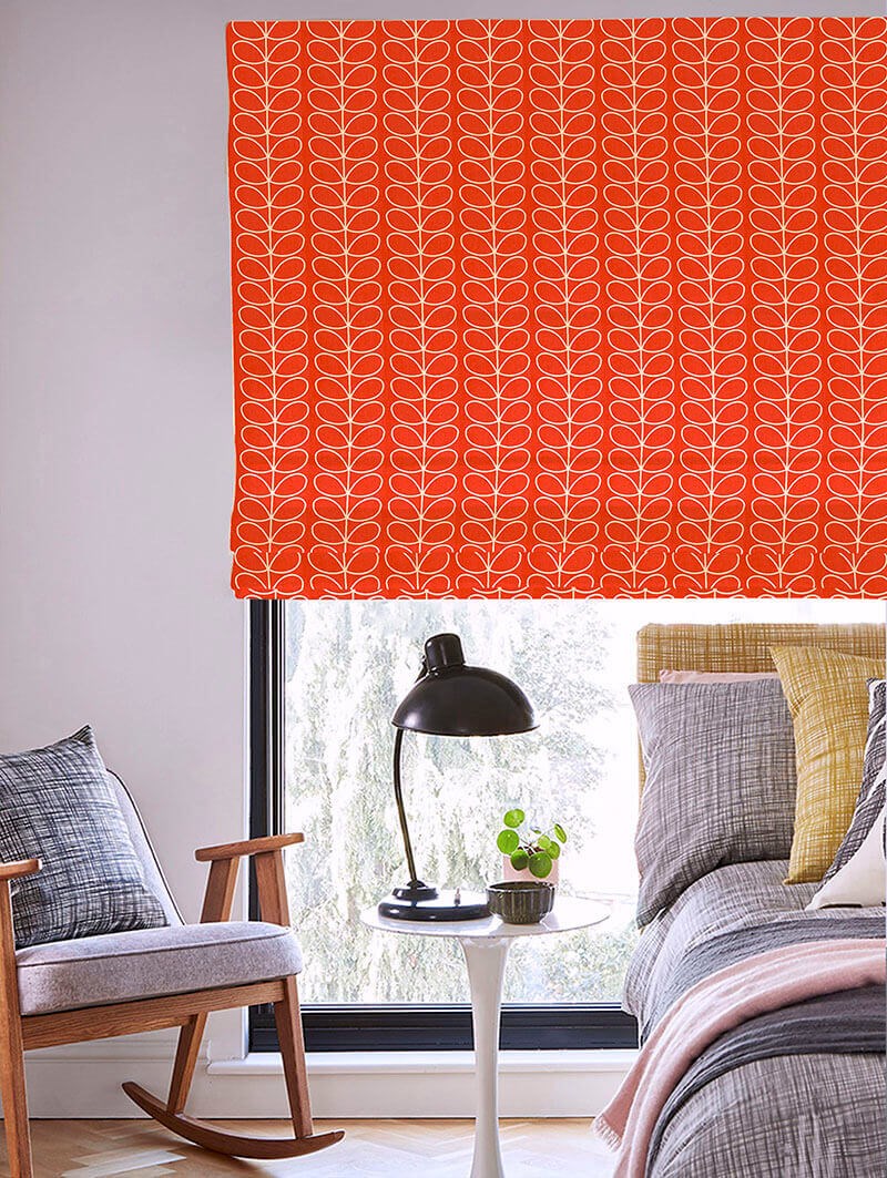 Orla Kiely Linear Stem Tomato Electric Roman Blind