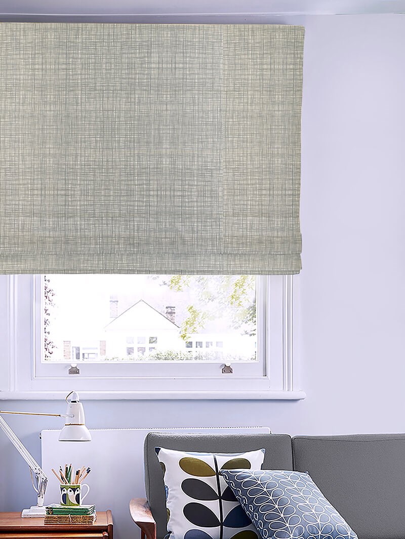 Orla Kiely Scribble Cool Grey Electric Roman Blind