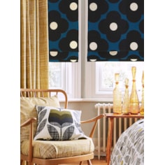 Orla Kiely Spot Flower Dark Marine Electric Roman Blind