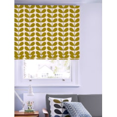 Orla Kiely Two Colour Stem Olive Electric Roman Blind