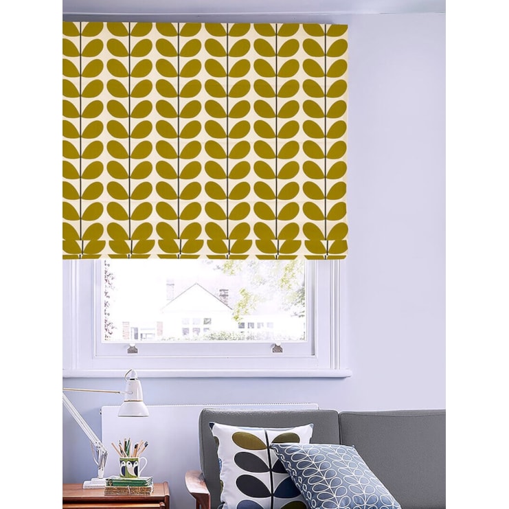 Orla Kiely Two Colour Stem Olive Electric Roman Blind