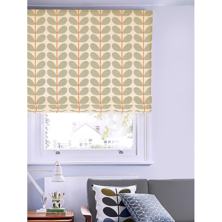 Orla Kiely Two Colour Stem Warm Grey Electric Roman Blind