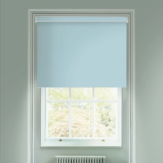 Pale Blue Premium Blackout Electric Roller Blind