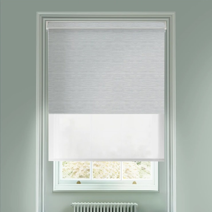 Paris Grey  Blackout And Sheer White Electric Double Blind