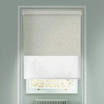 Paris Moss Green  Blackout And Sheer White Electric Double Blind