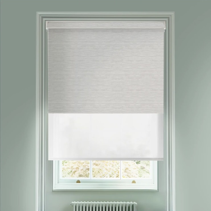 Paris Mushroom  Blackout And Sheer White Electric Double Blind