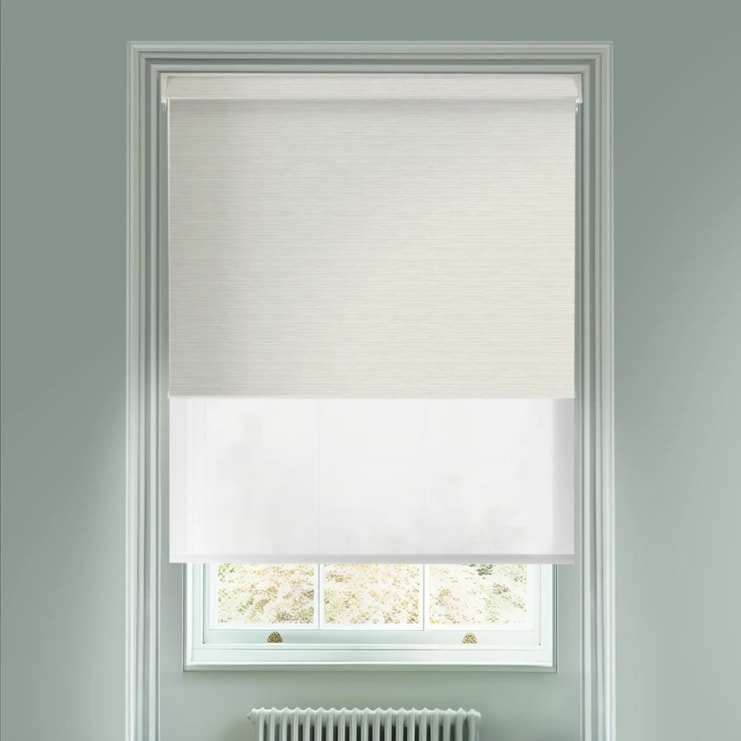 Paris Natural  Blackout And Sheer White Electric Double Blind