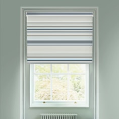 Sailor Stripe Marine Blue Electric Roller Blind