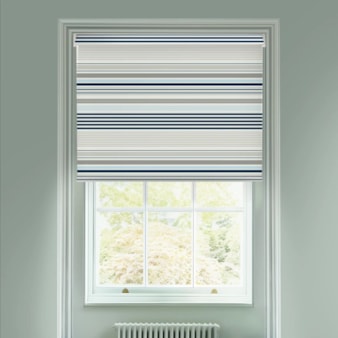 Sailor Stripe Marine Blue Electric Roller Blind