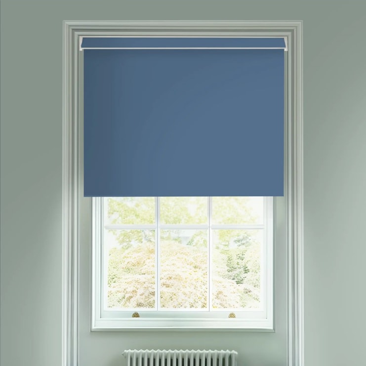 Santorini Blue Blackout Electric Roller Blind