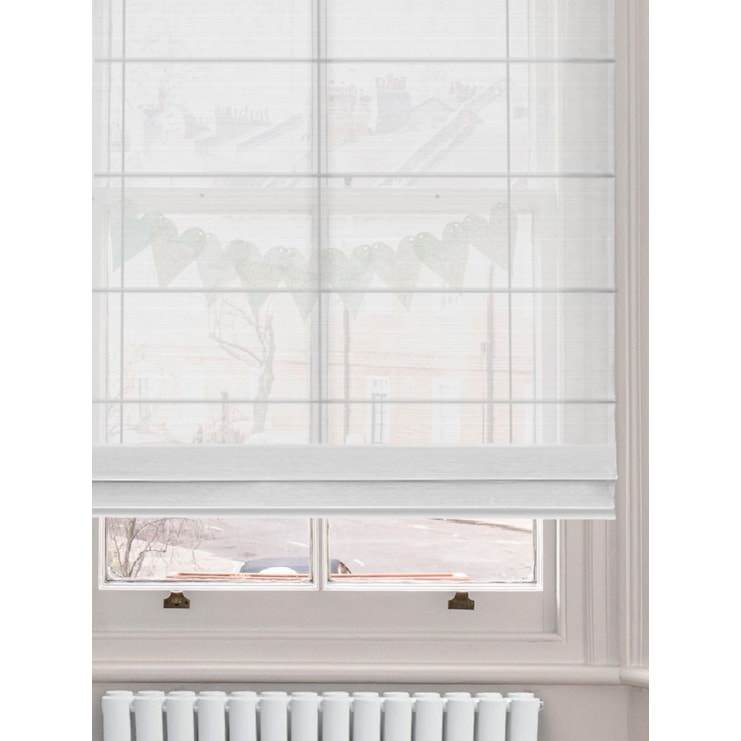 White Electric Sheer Roman Blind