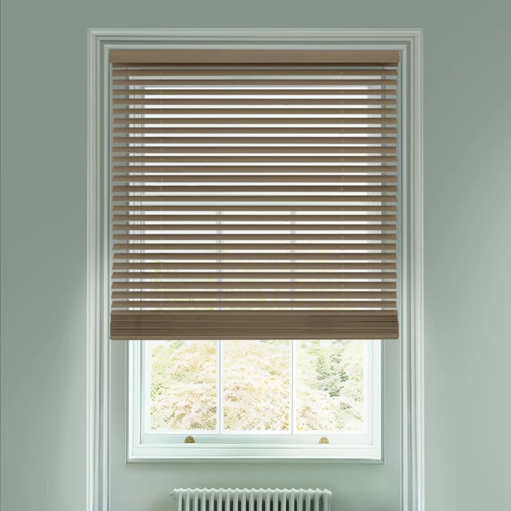 Smoke 50mm Wooden Electric Venetian Blind