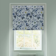 Spring Ivy Blue Electric Roller Blind by Lorna Syson